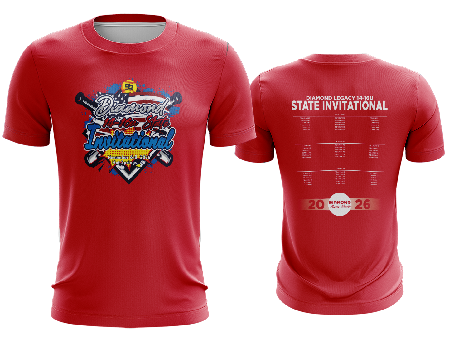 Tournament Tee - 14-16u State Invite Red