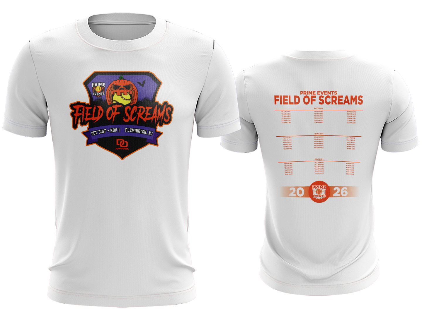 Tournament Tee - Field of Screams White