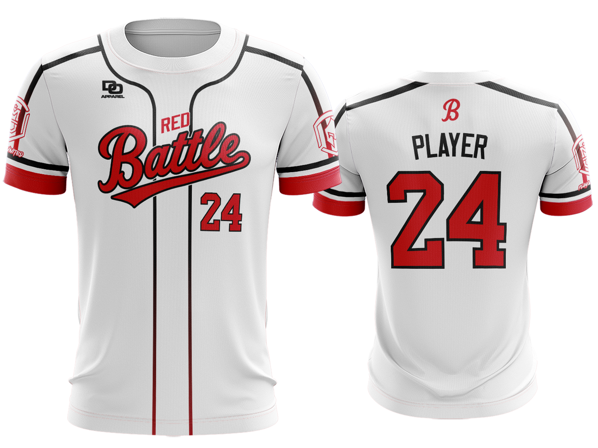 Custom Crew Jersey - Reds White/Black