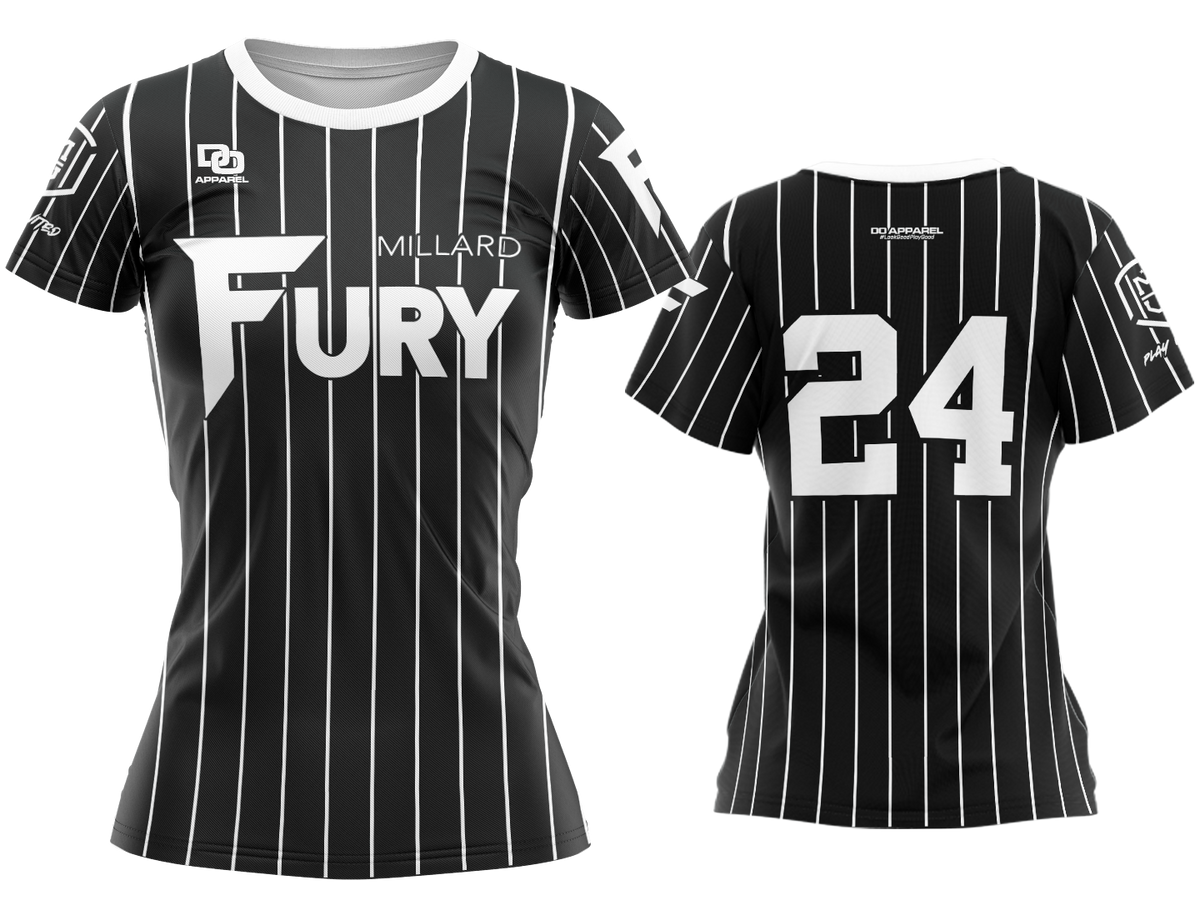Custom Crew Jersey - Black/White Pinstripe