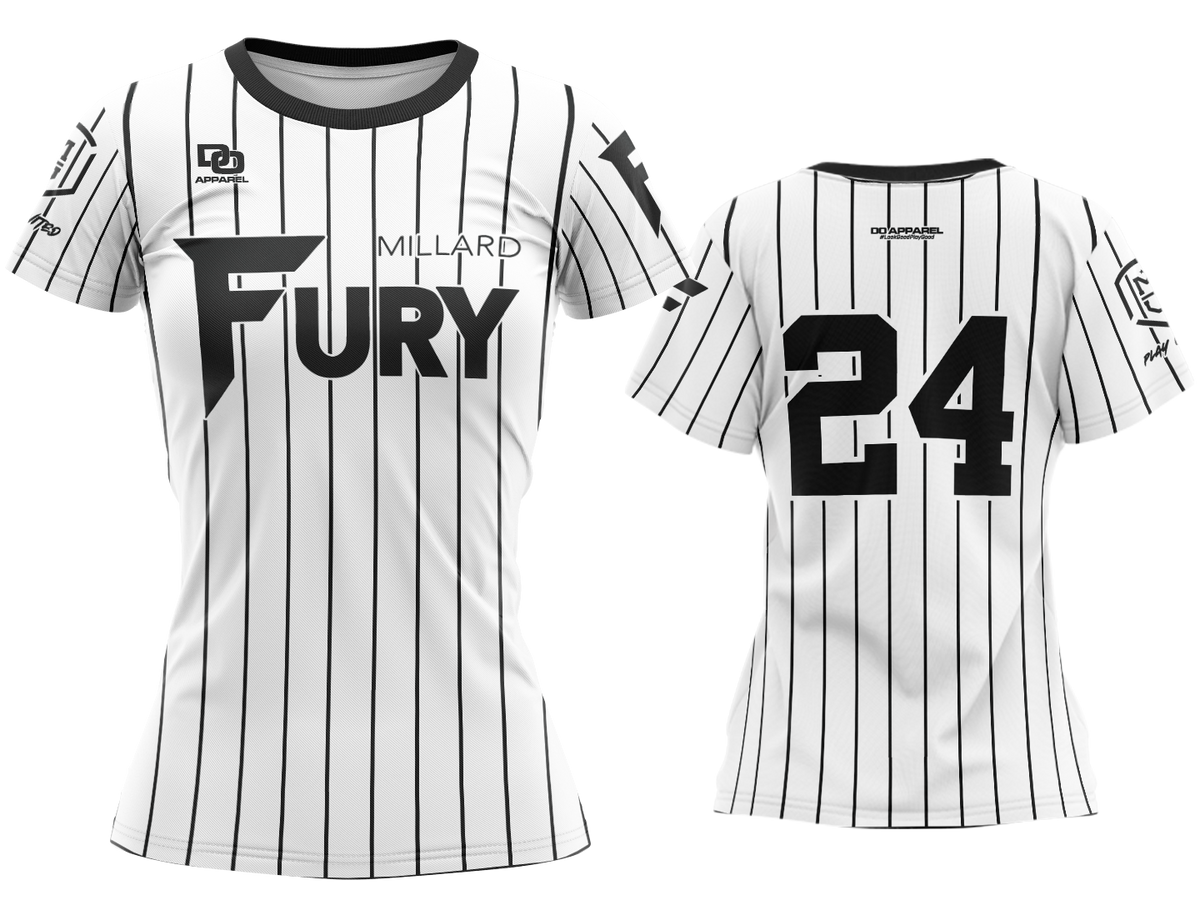 Custom Crew Jersey - White/Black Pinstripe
