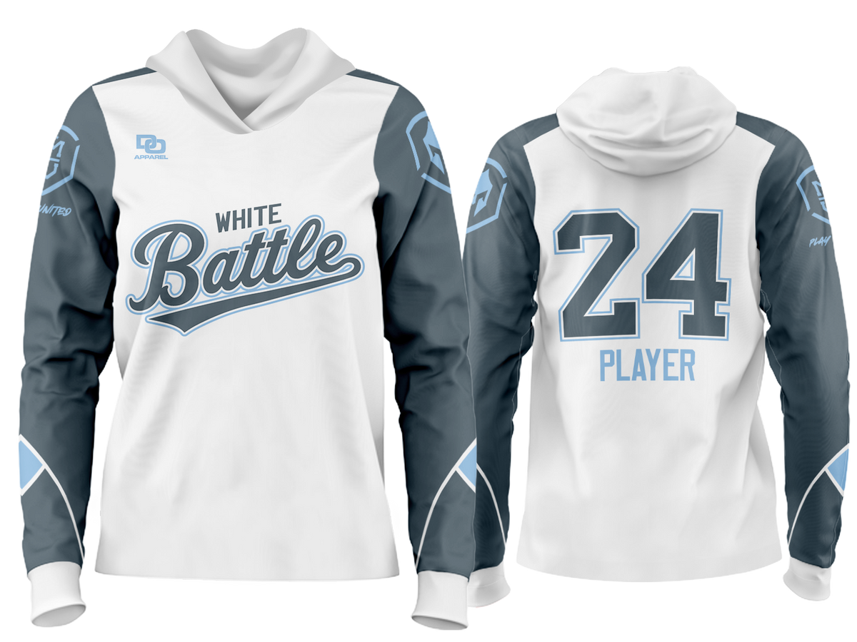 Custom Team Hoodie - Braves White/Columbia