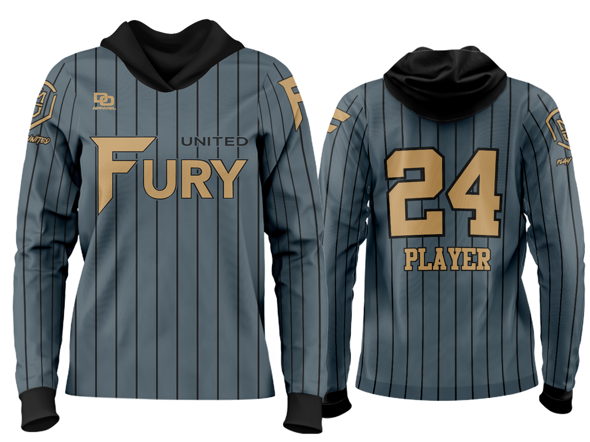 Custom Team Hoodie - Charcoal/Black Pinstripe