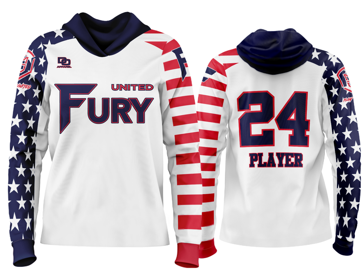 Custom Team Hoodie - White USA