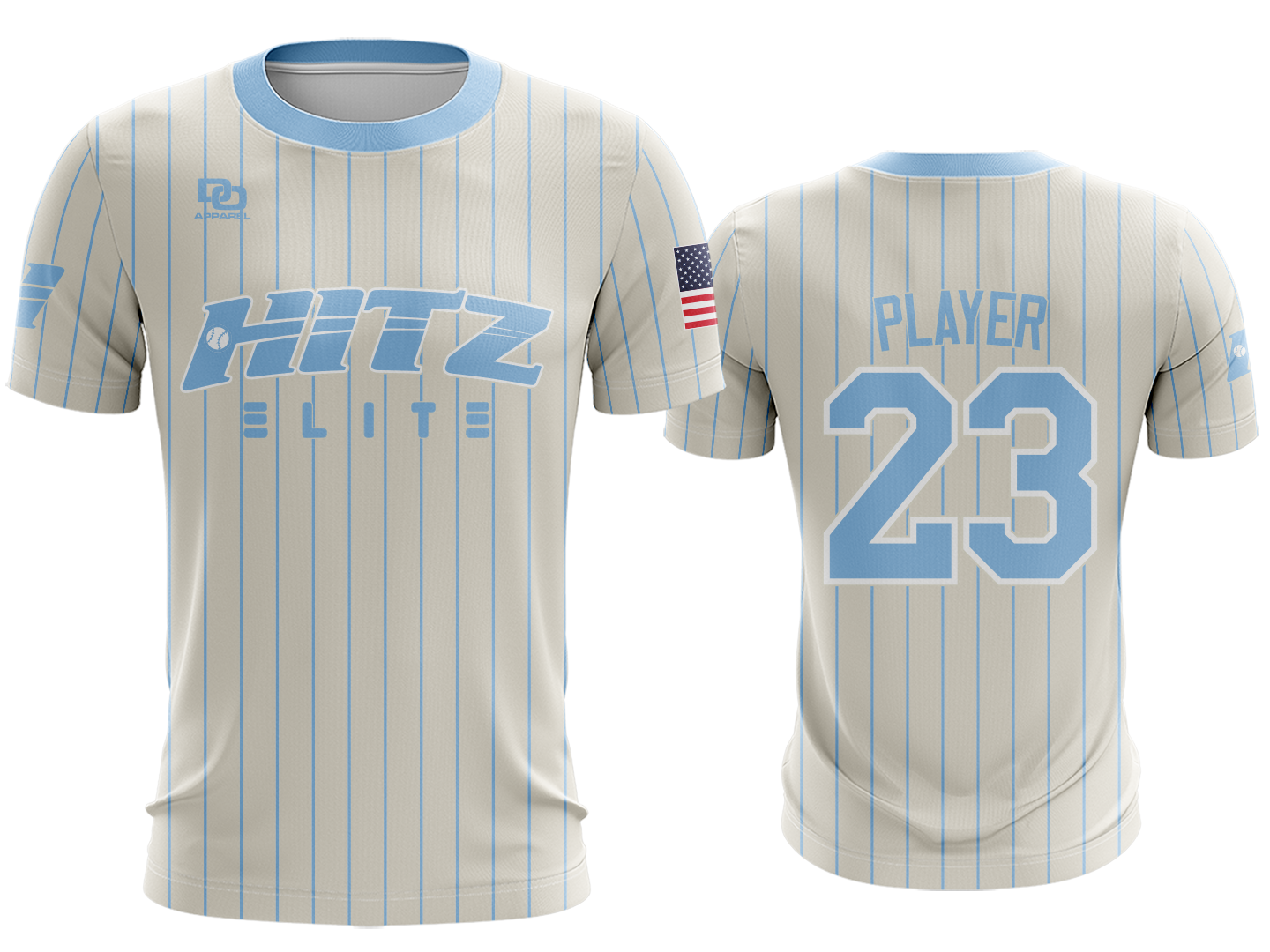 Custom Crew Jersey - Ivory Pinstripe