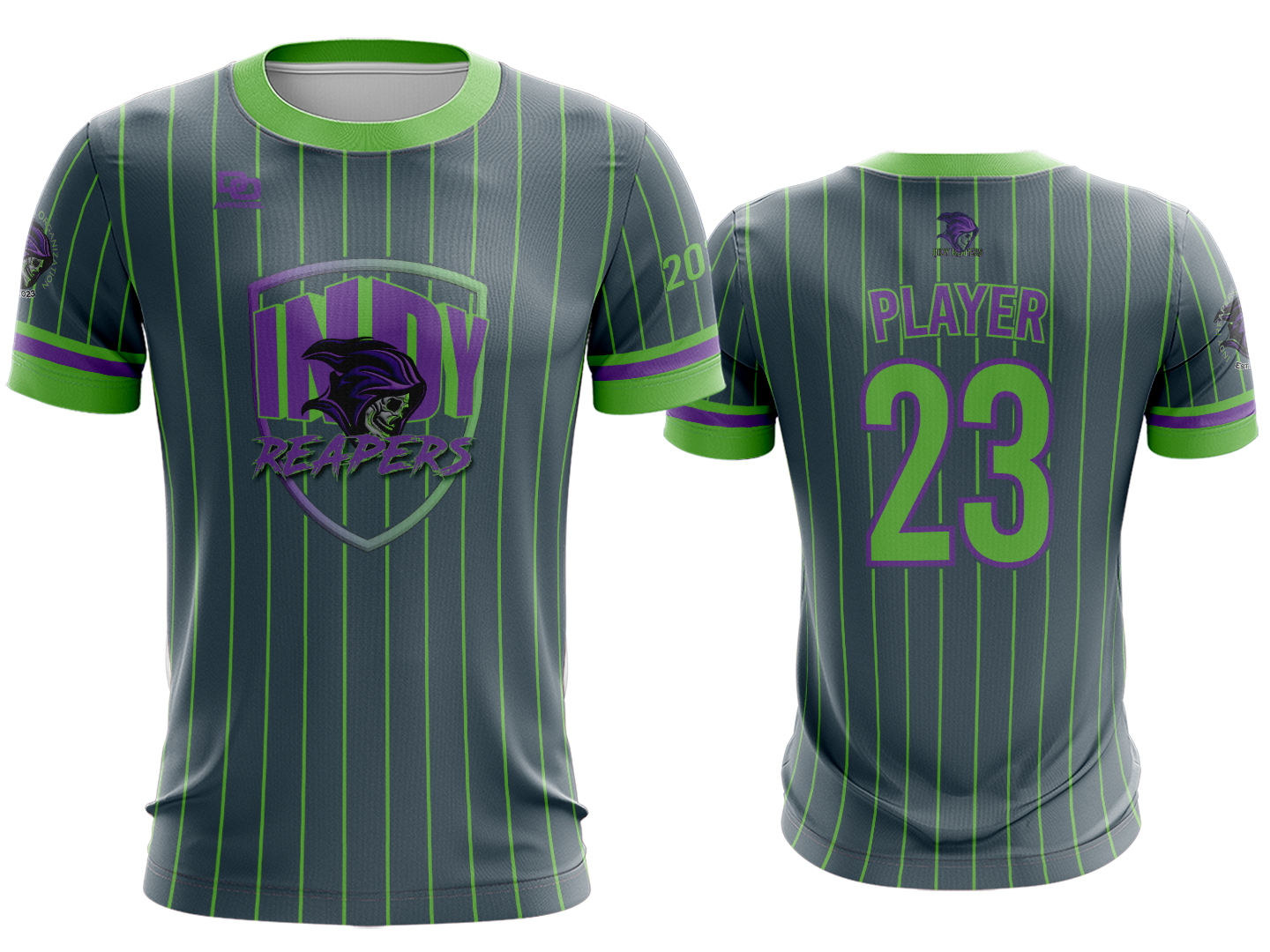 Custom Crew Jersey - Charcoal Pinstripe