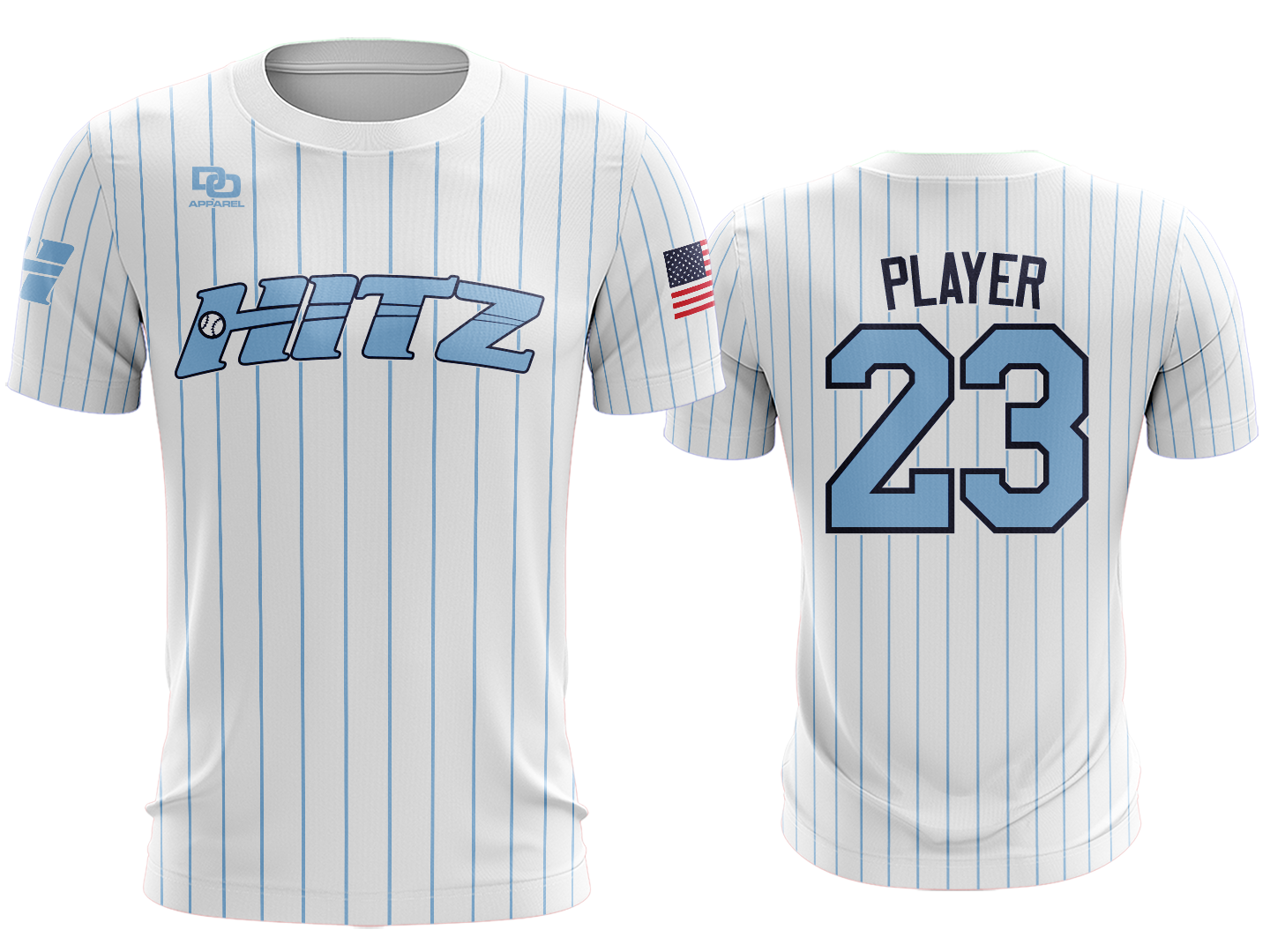 Custom Crew Jersey - PT White Pinstripe