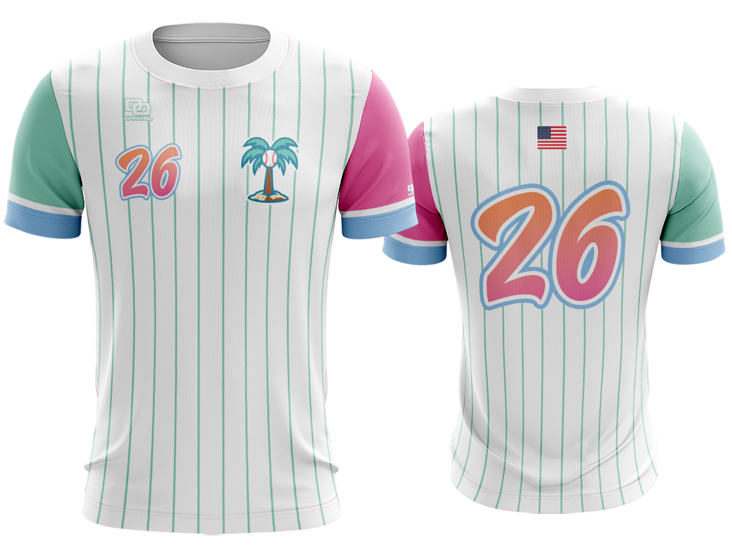 Custom Crew Jersey - White Pinstripe
