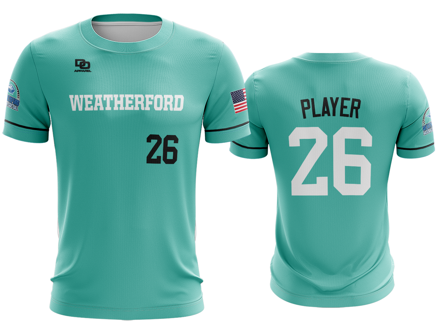 Custom Crew Jersey - Surf Teal