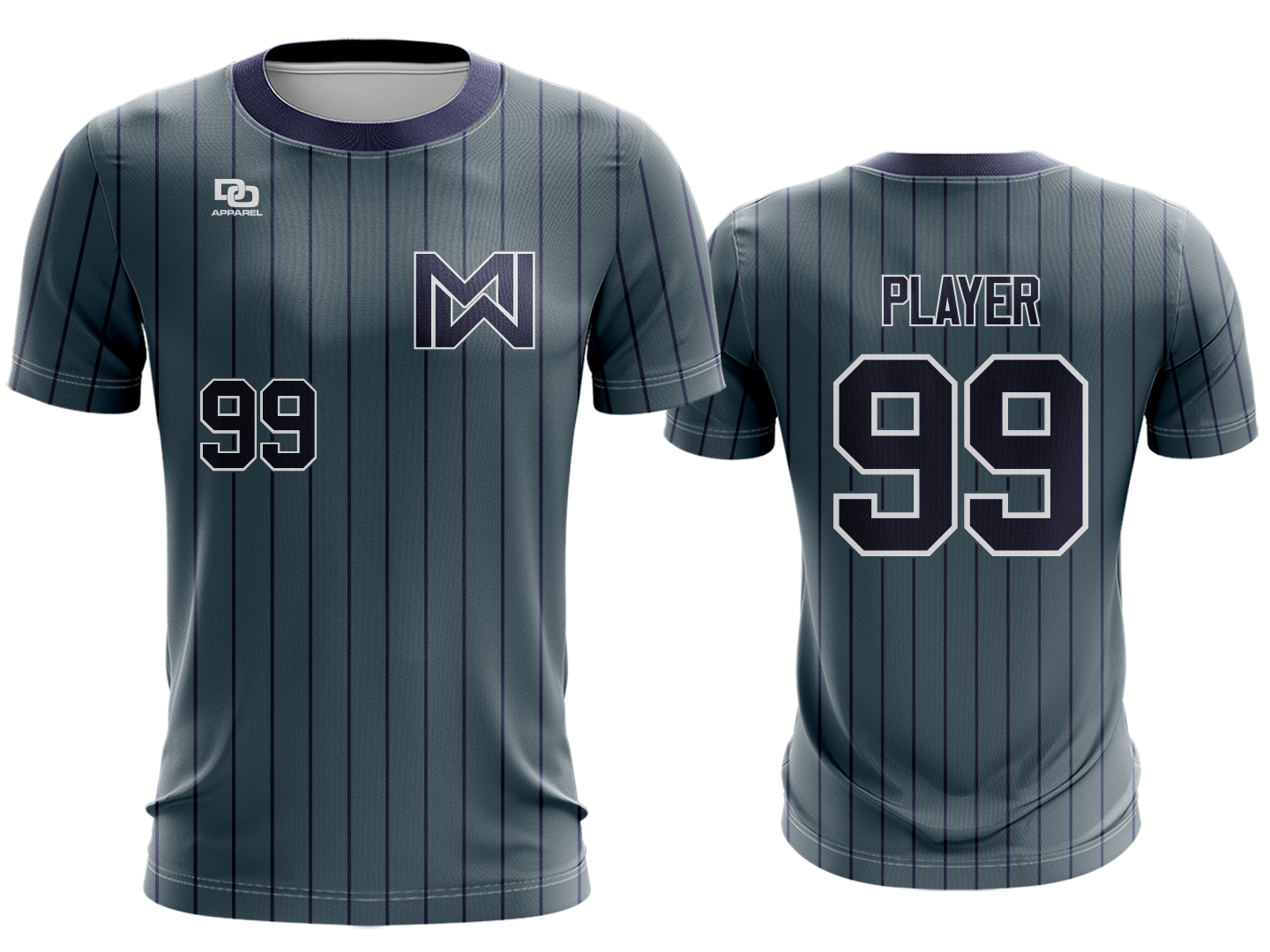 Custom Crew Jersey - Charcoal Pinstripe