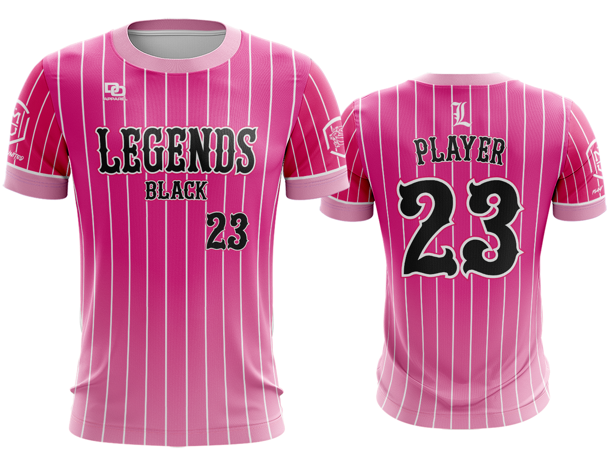 Custom Crew Jersey - BCA Pink Pinstripe 11