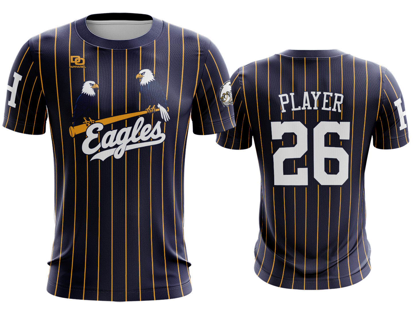 Custom Crew Jersey - Navy Pinstripe