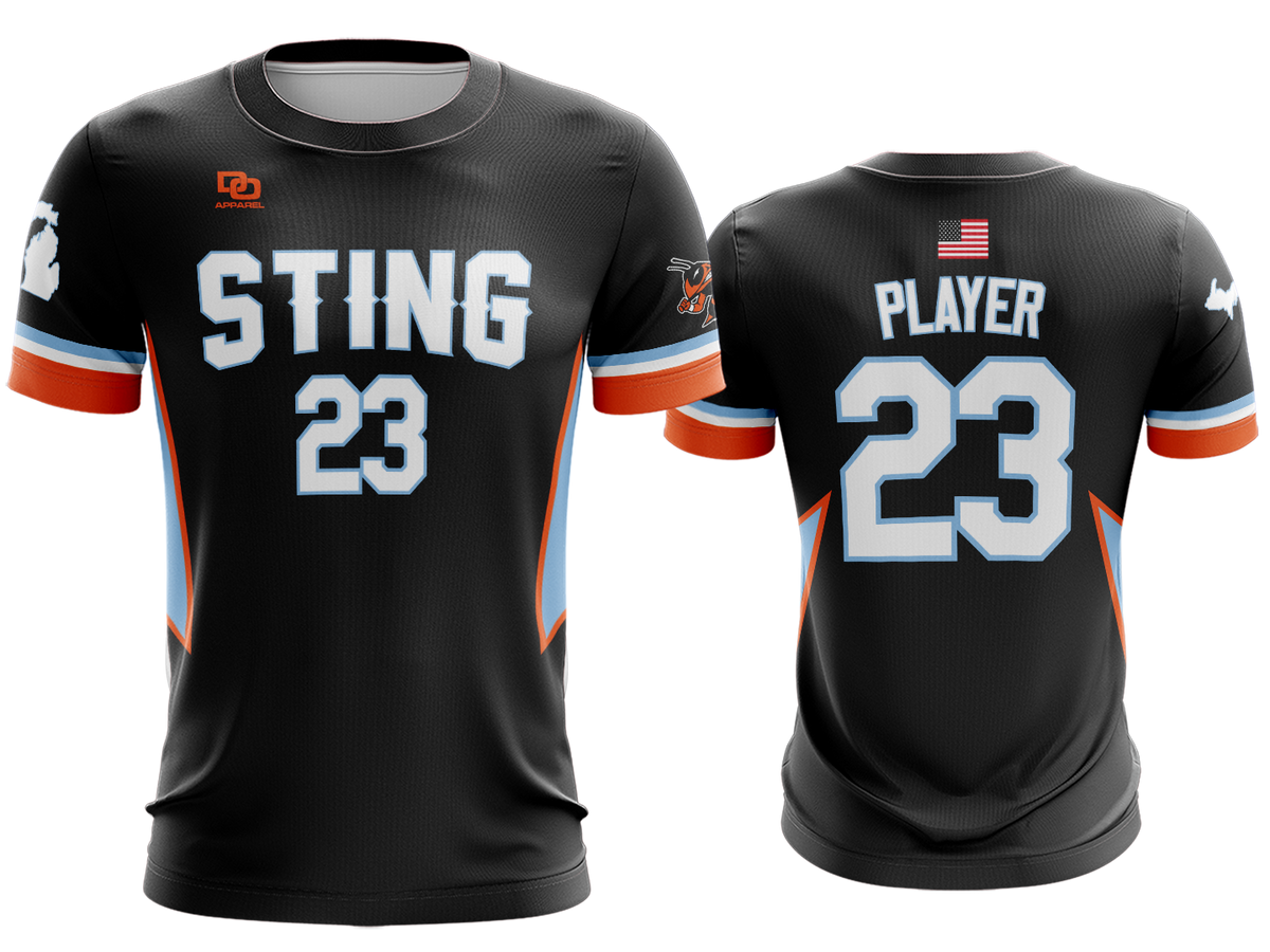 Custom Crew Jersey - Black Tri-Stripe