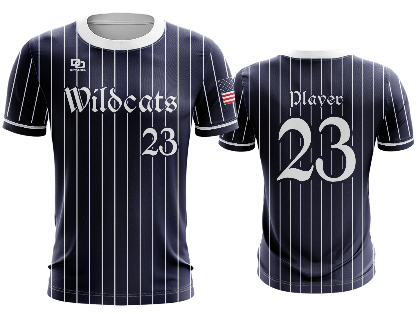 Custom Crew Jersey - Navy Pinstripe
