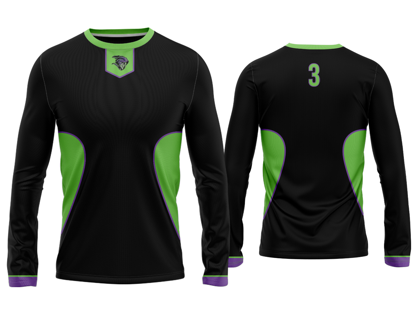 Custom Long Sleeve Crew Jersey - Black