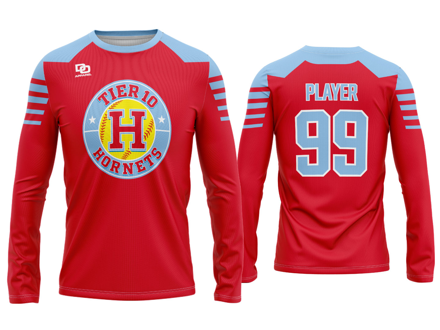 Custom Long Sleeve Jersey - Red