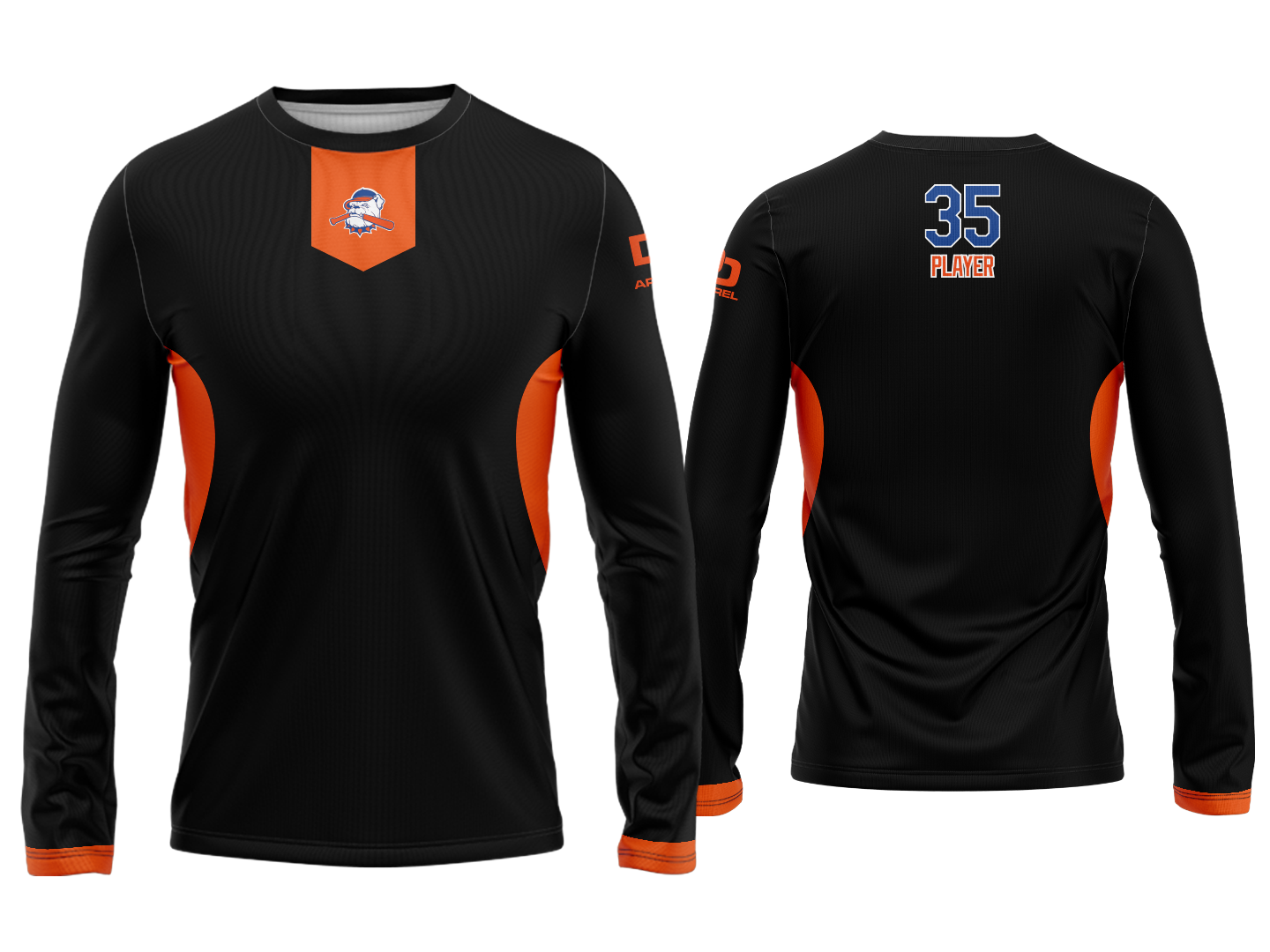 Custom Long Sleeve Jersey - Black/Orange