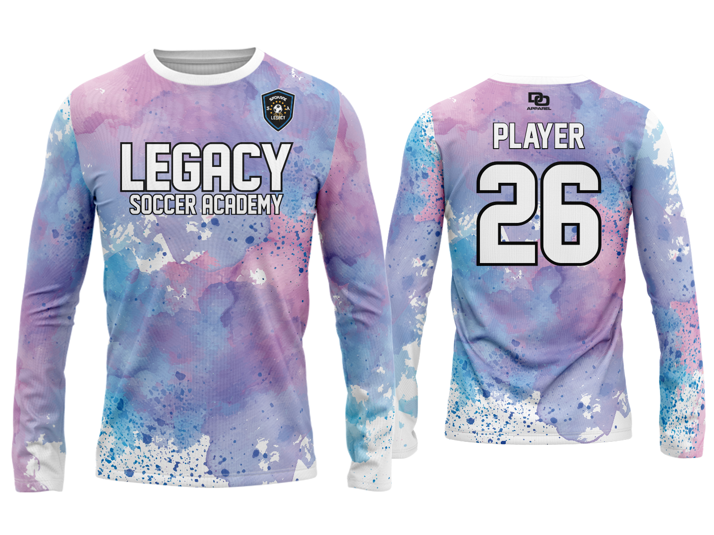 Custom Dri Fit Long Sleeve Crew - Water Color