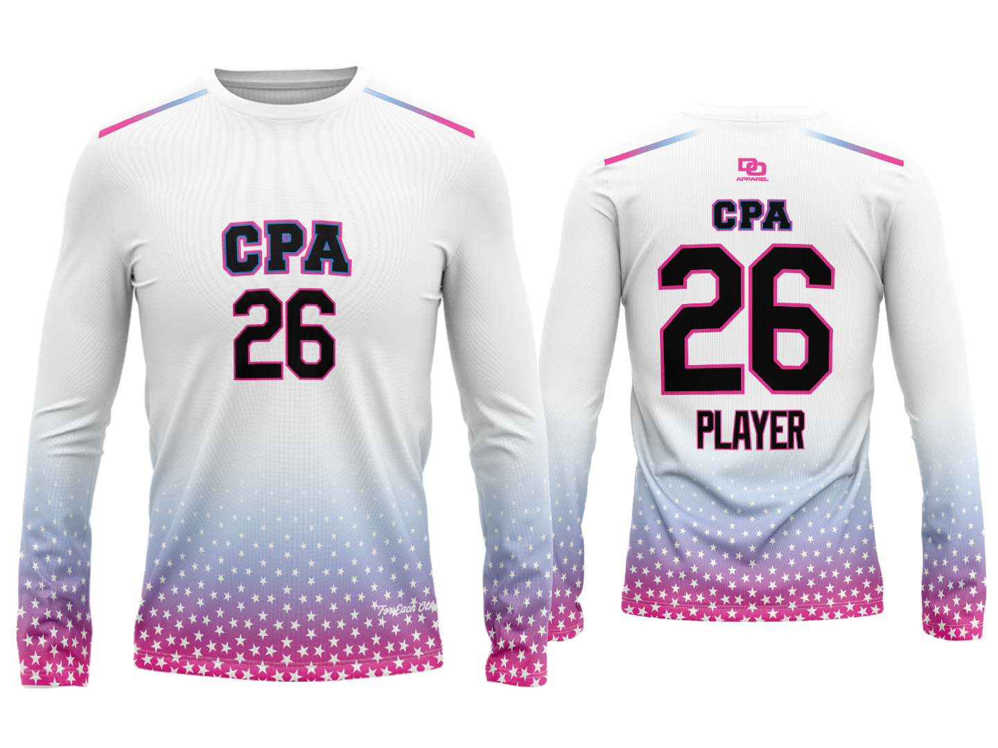 Custom Long Sleeve Jersey - White