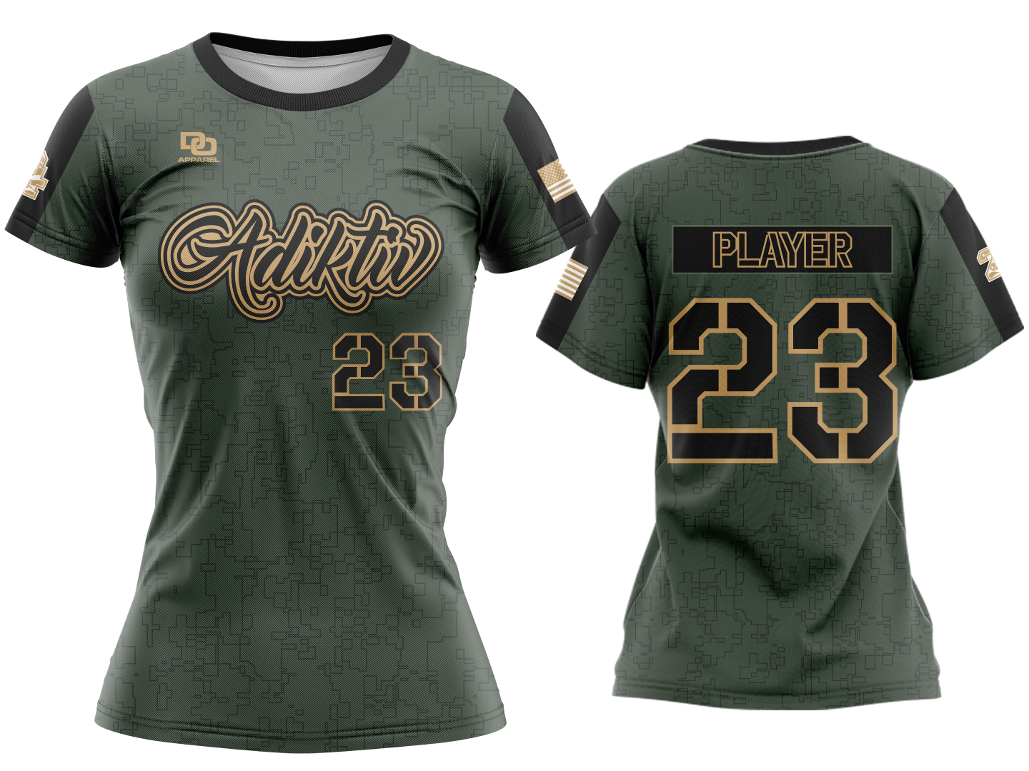 Custom Womens Crew Jersey - Camo