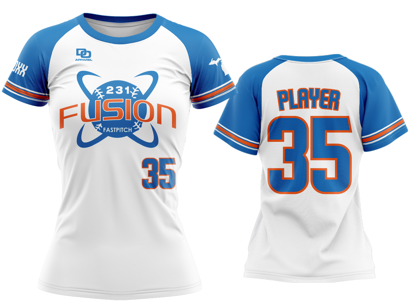 Custom Womens Crew Jersey - White
