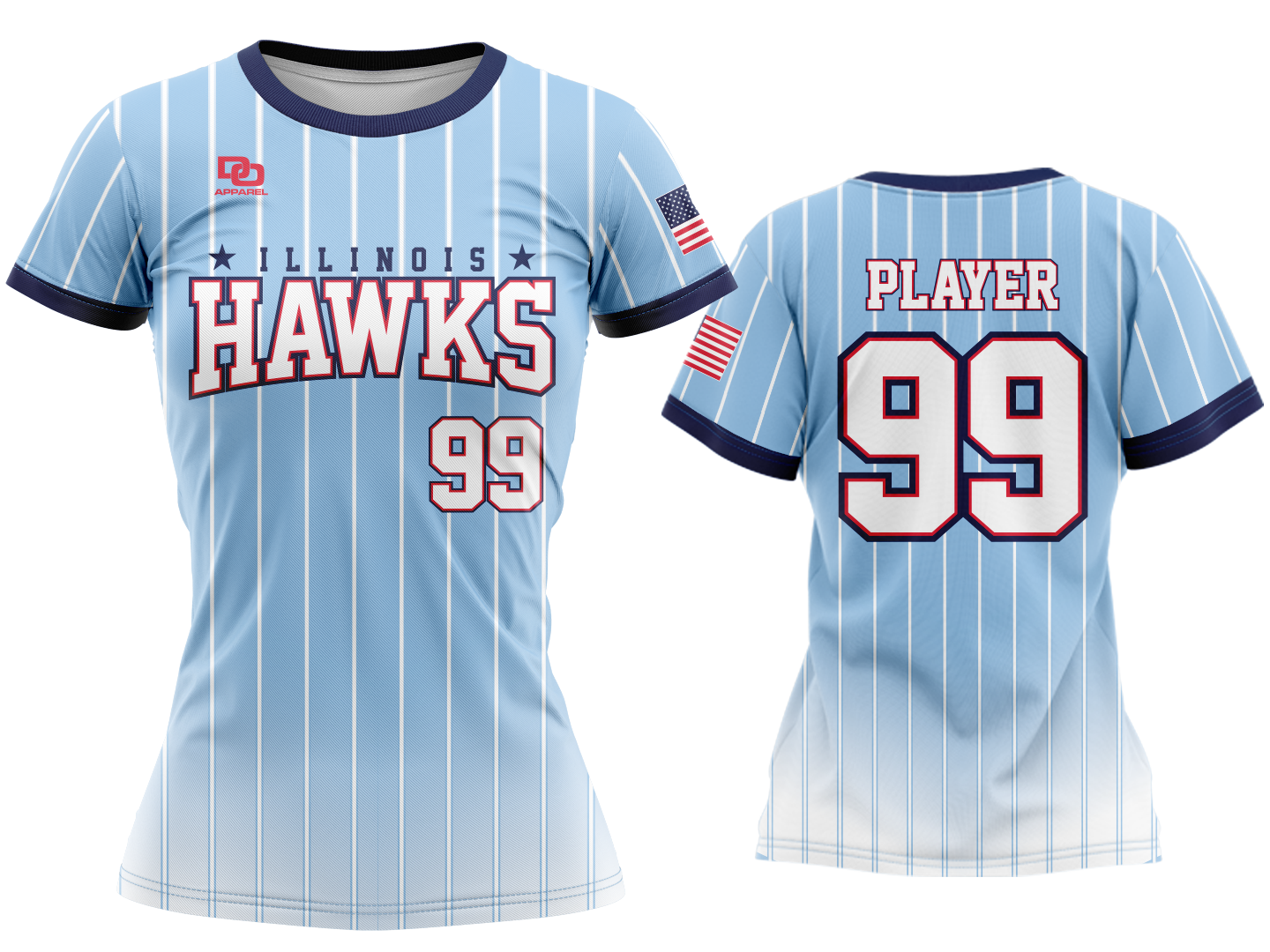 Custom Crew Jersey - Columbia Pinstripe