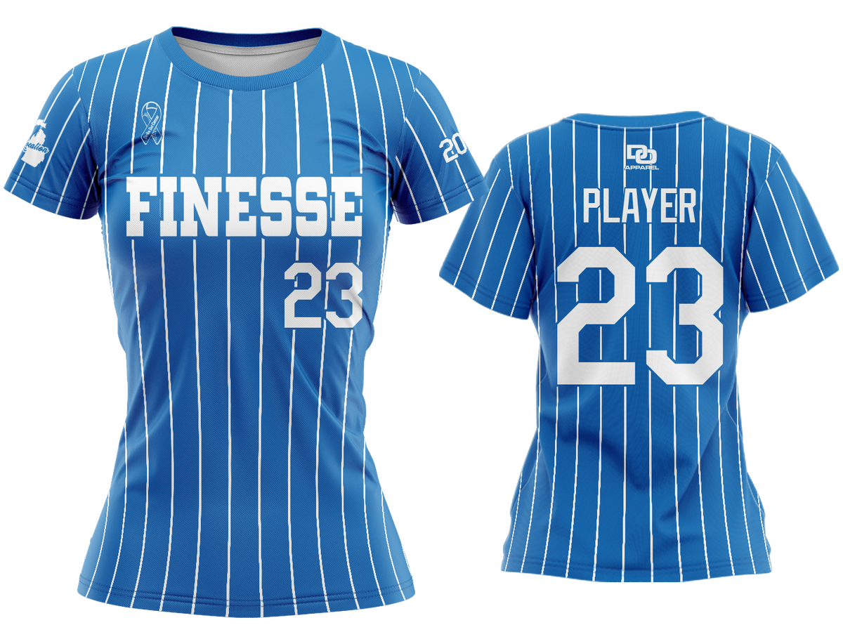 Custom Womens Crew Jersey - Royals Pinstripe