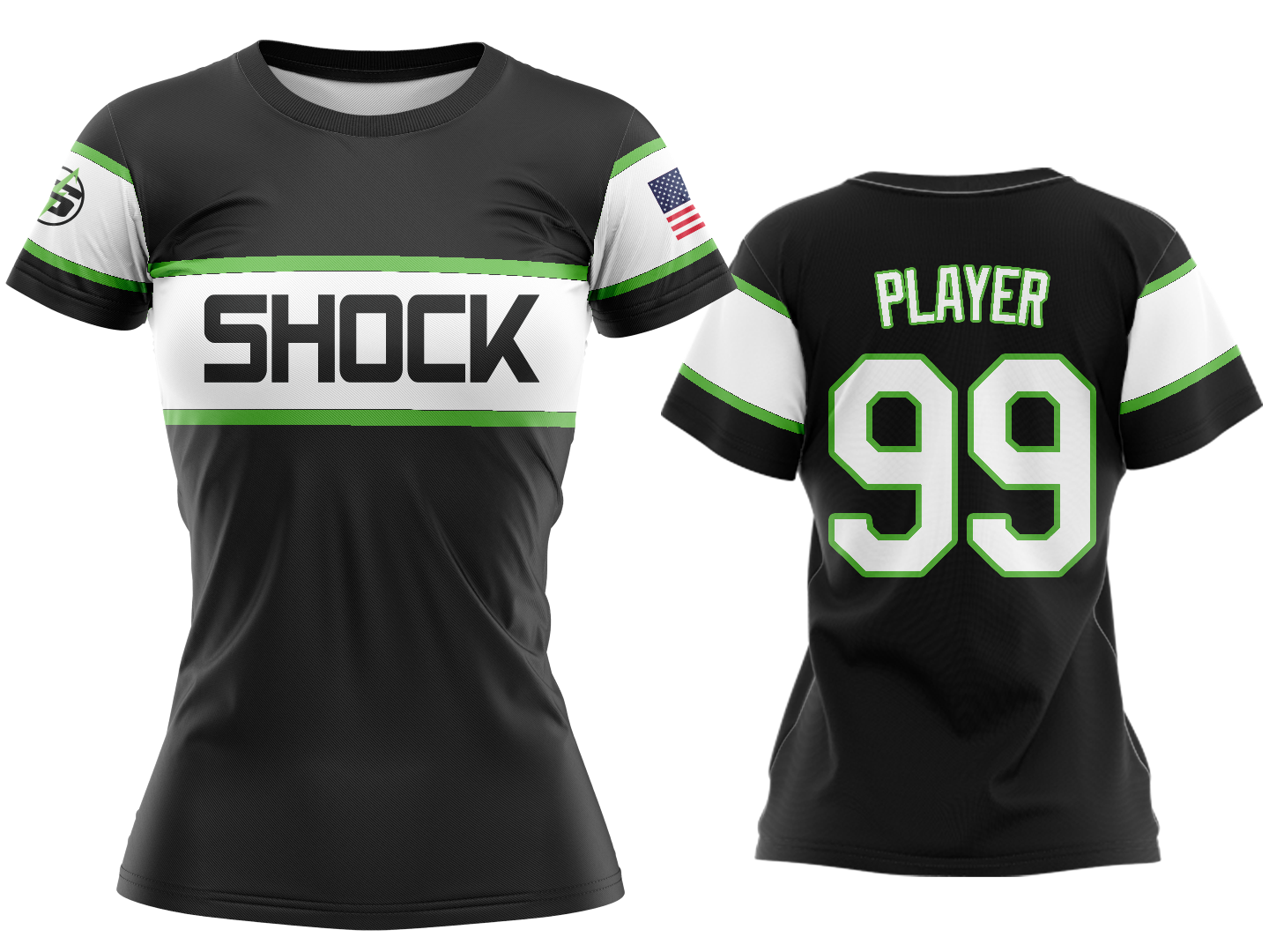Custom Womens Crew Jersey - LD Black