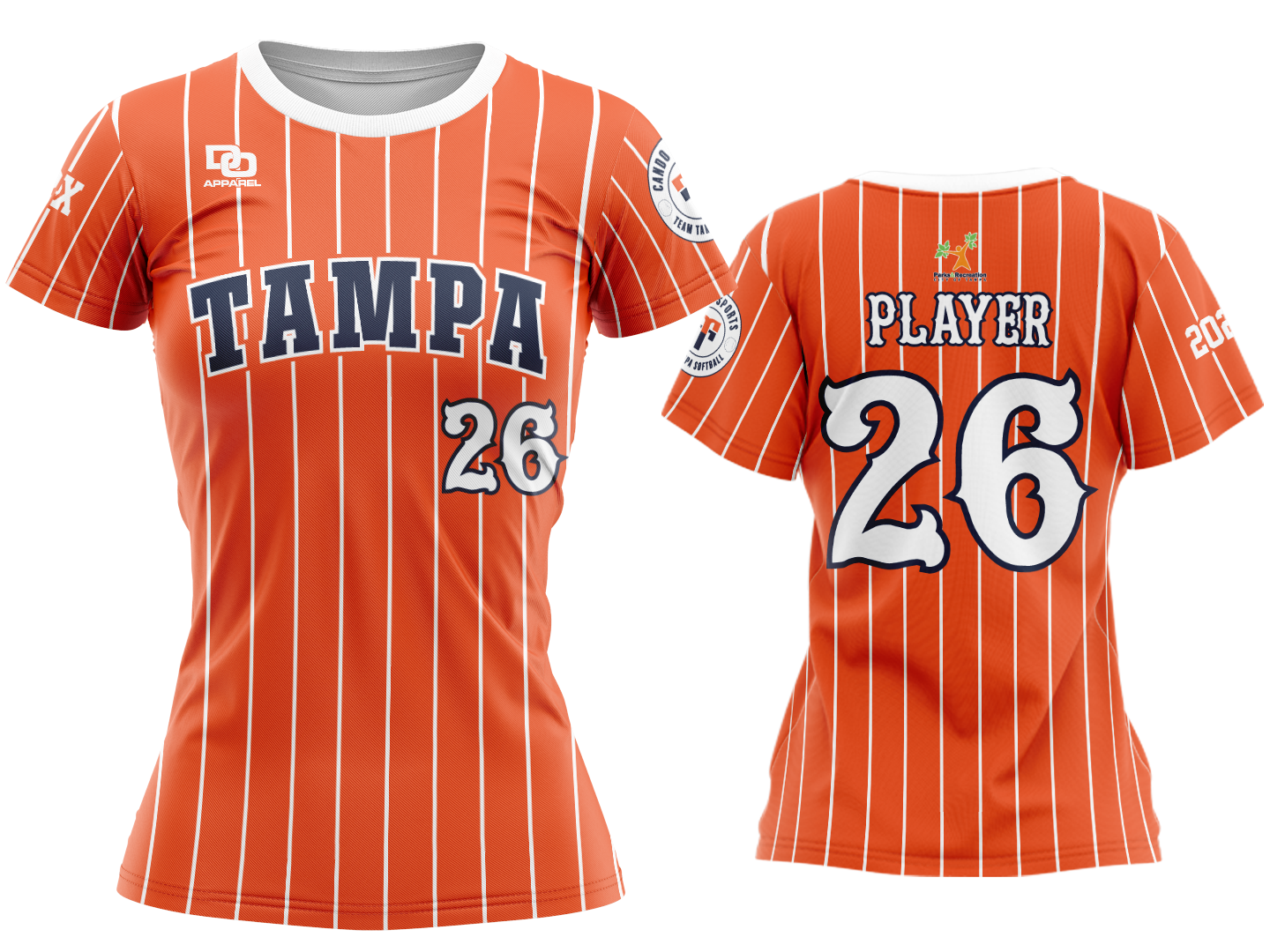 Custom Crew Jersey - Orange Pinstripe