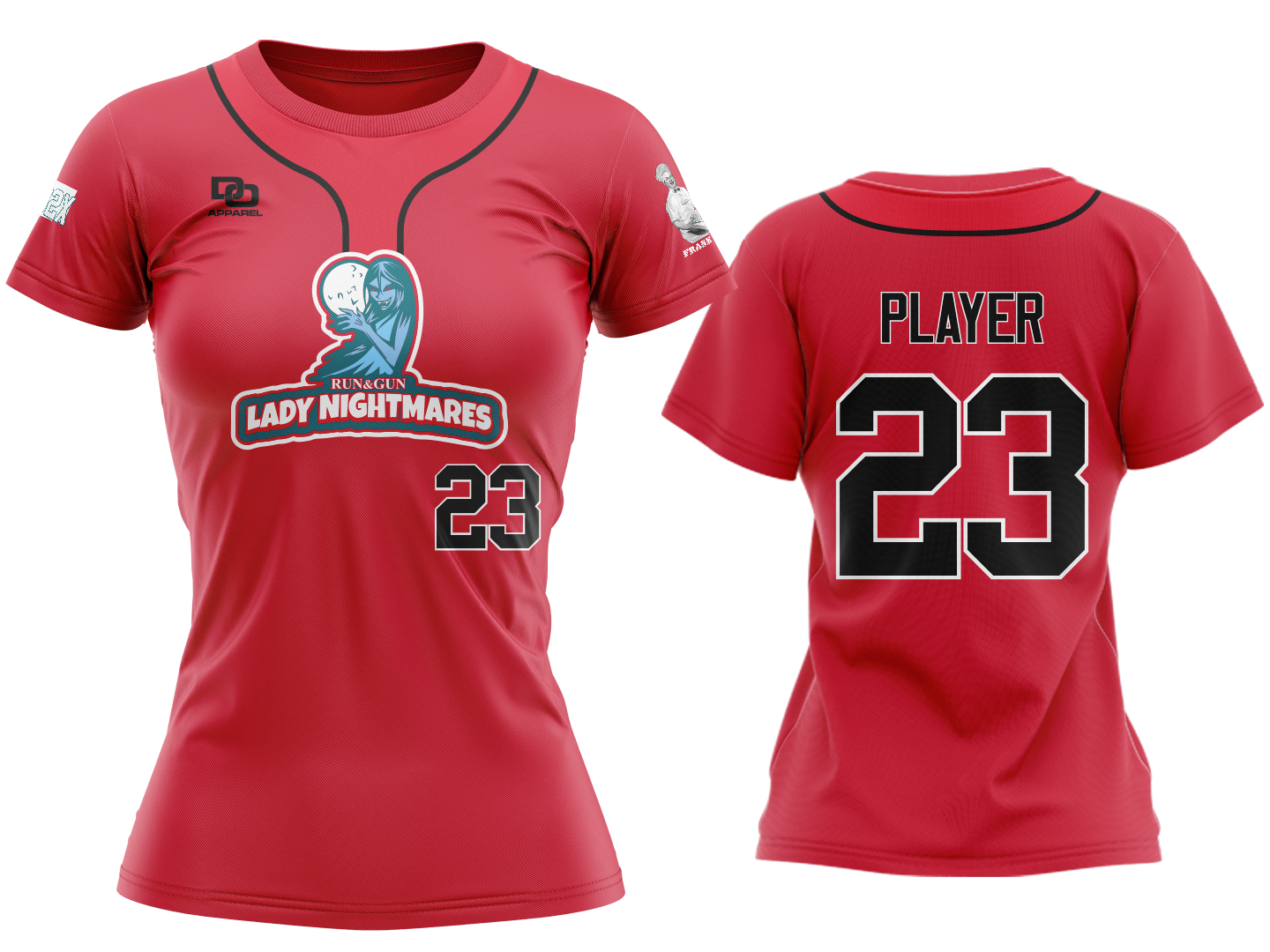 Custom Womens Crew Jersey - Red