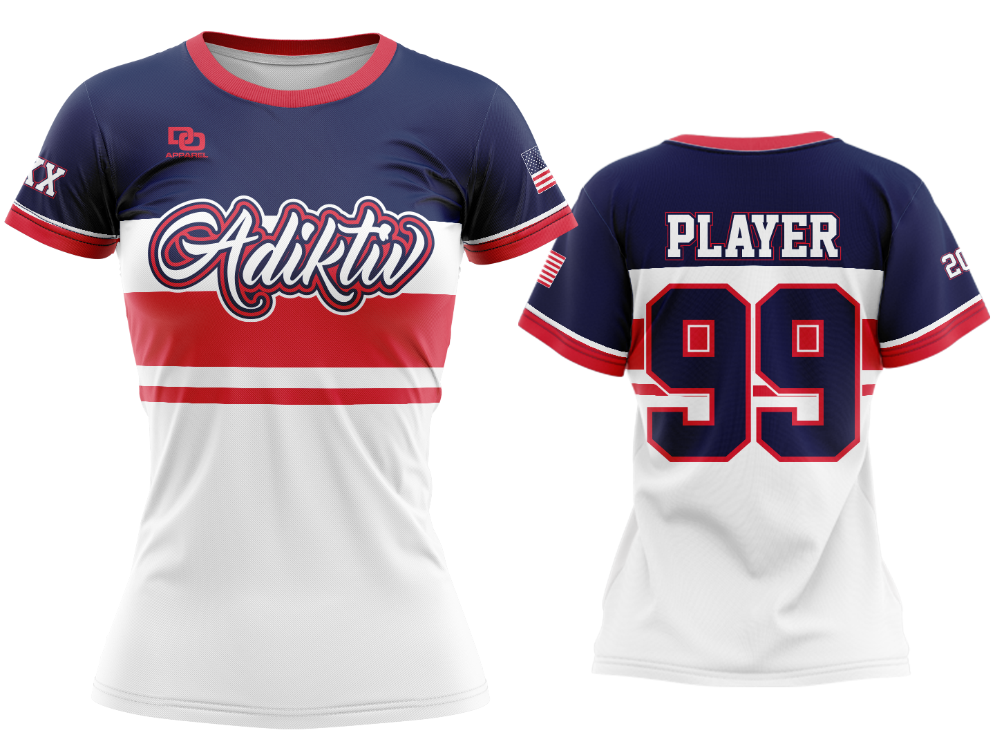 Custom Womens Crew Jersey - USA 5