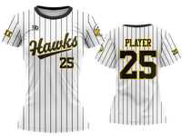 Custom Womens Crew Jersey - White Pinstripe
