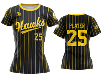 Custom Womens Crew Jersey - Black Pinstripe