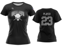 Custom Womens Crew Jersey - Black Retro