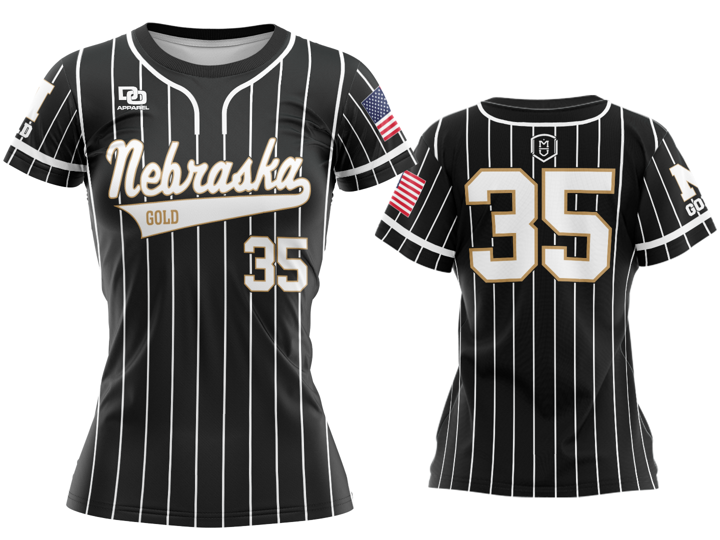 Custom Crew Jersey - Black Pinstripe