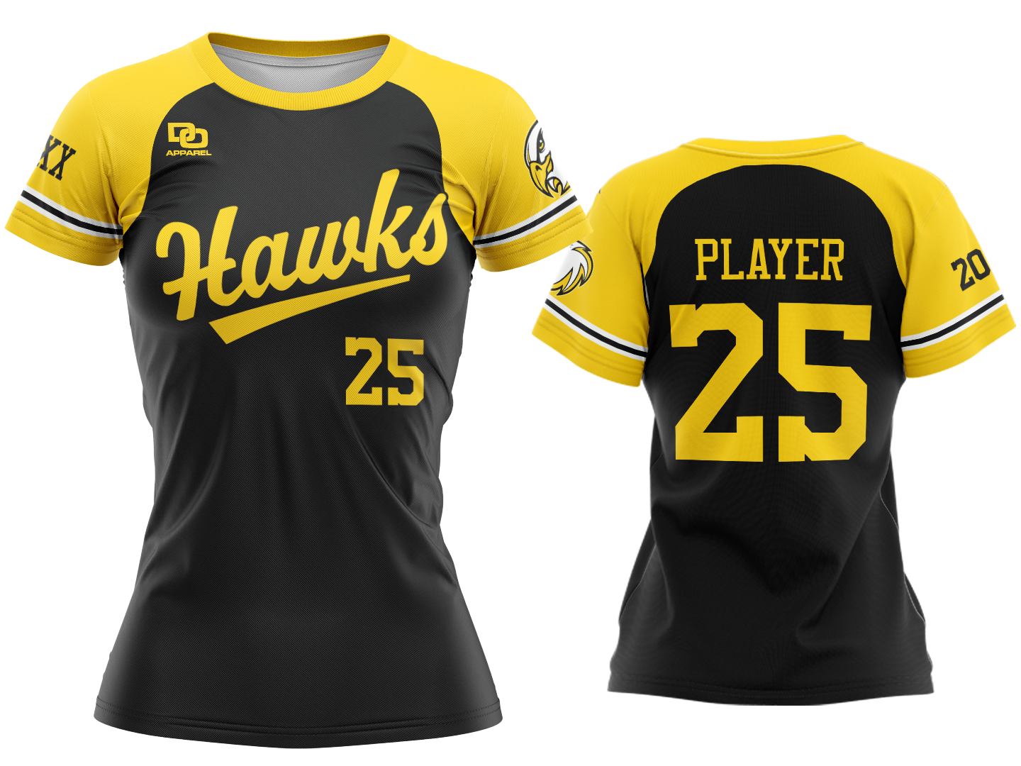Custom Womens Crew Jersey - Black