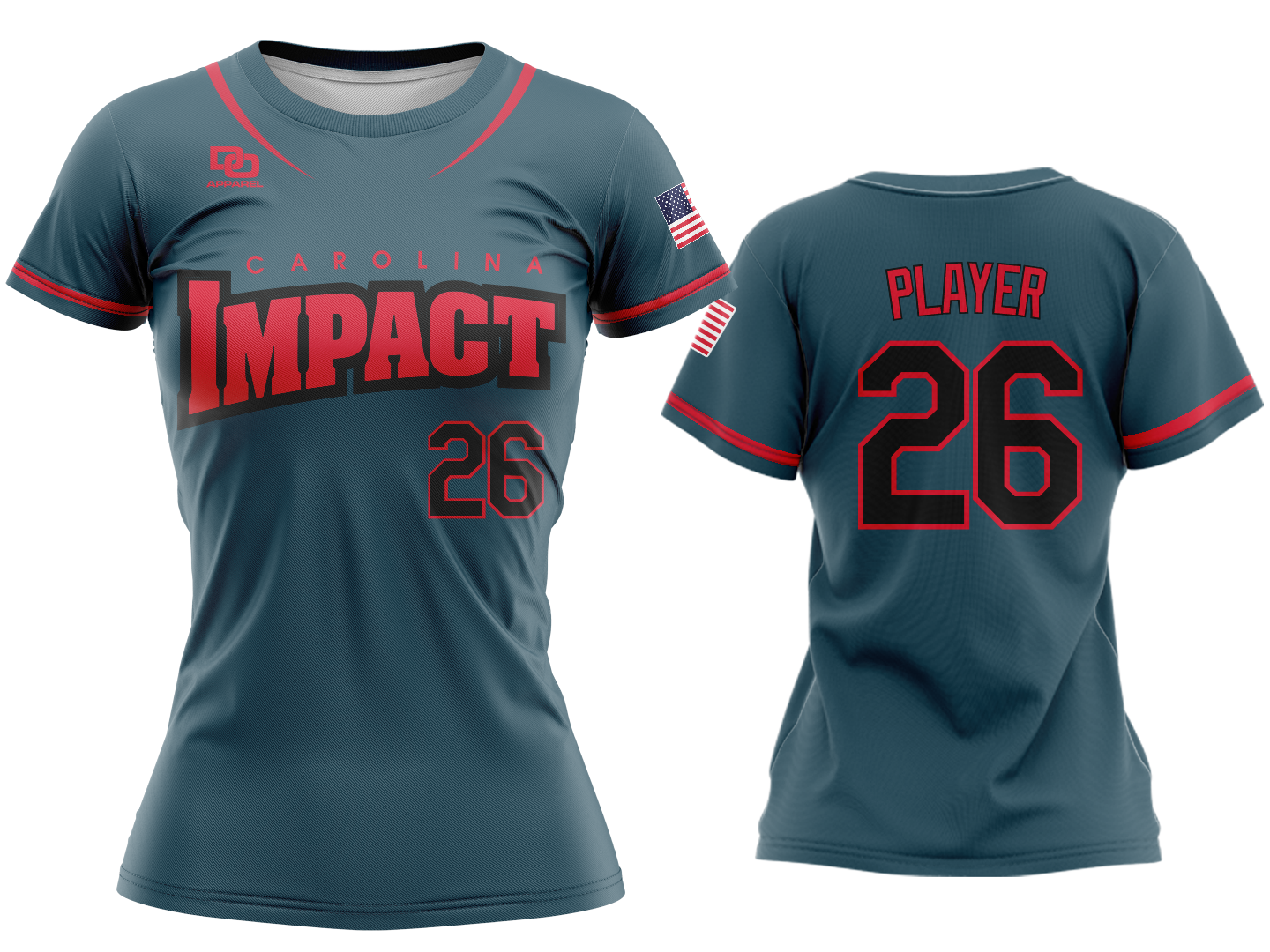 Custom Womens Crew Jersey - Anthracite