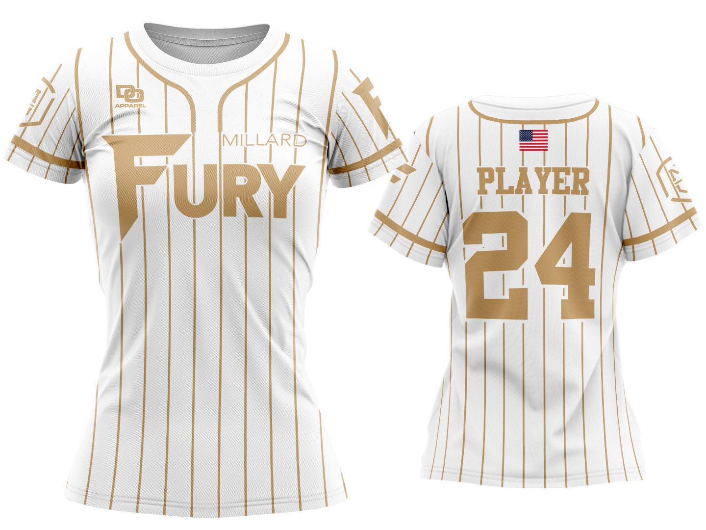 Custom Crew Jersey - White Pinstripe
