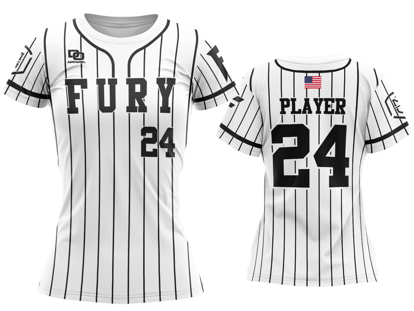 Custom Crew Jersey - White Pinstripe