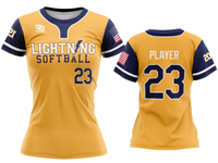 Custom Womens Crew Jersey - GA Gold/Navy