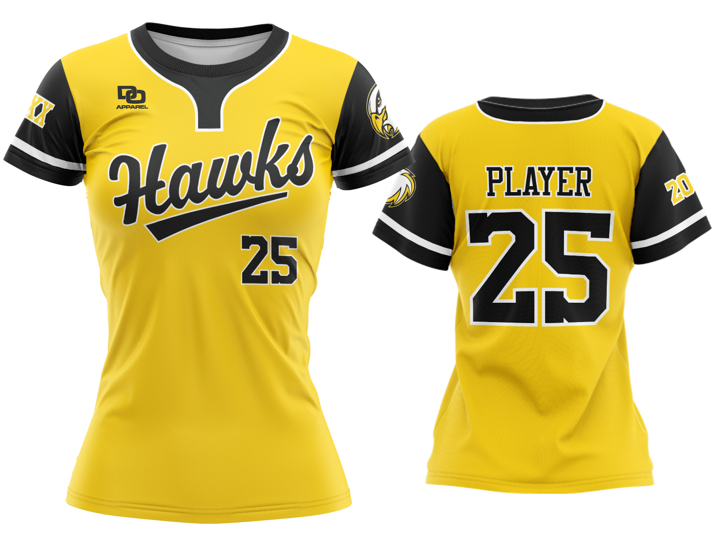 Custom Womens Crew Jersey - Gold