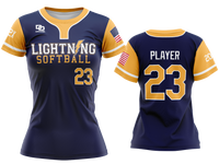 Custom Womens Crew Jersey - GA Navy/Gold 2