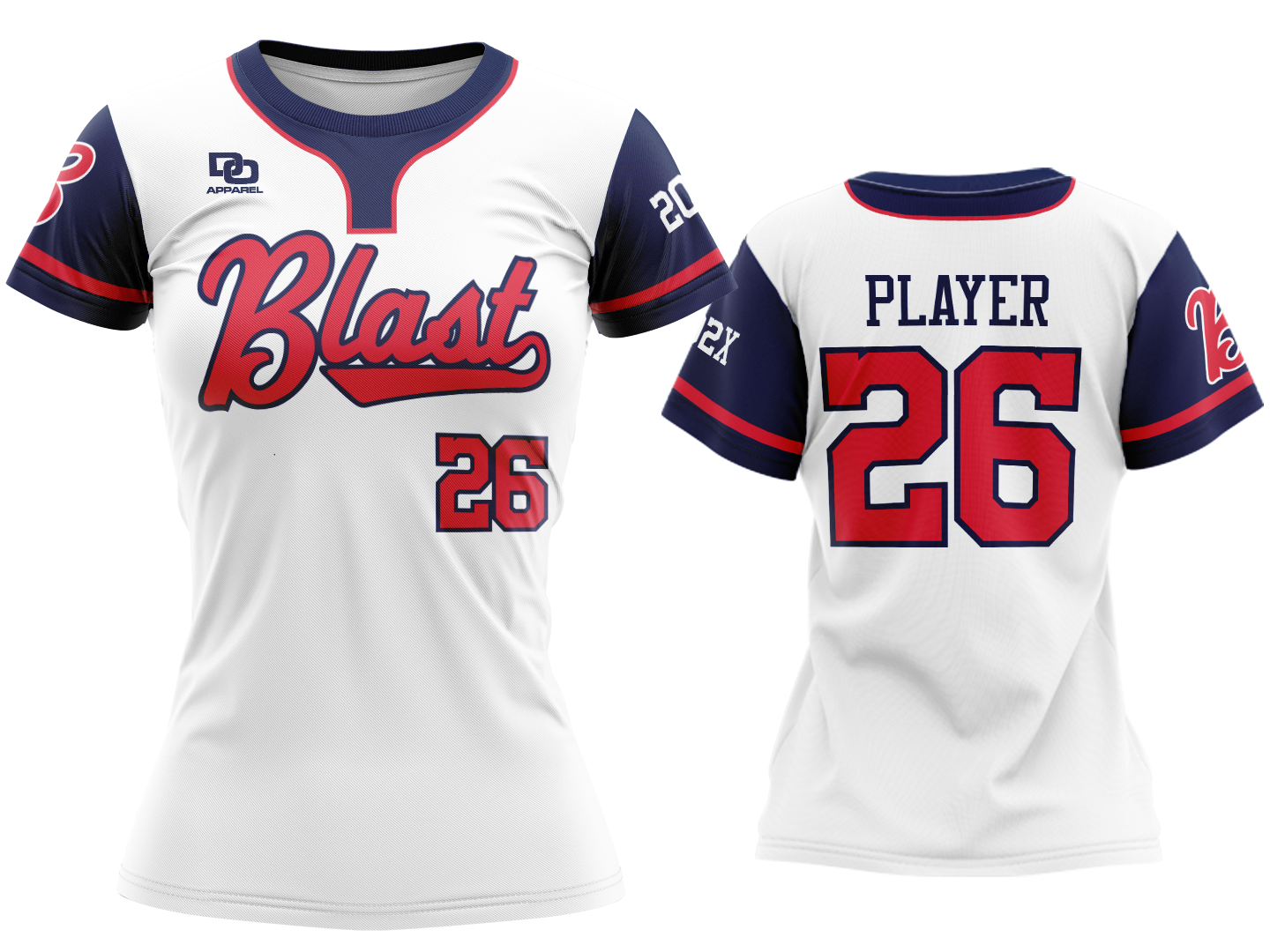 Custom Womens Crew Jersey - White