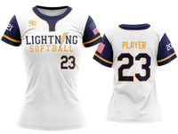 Custom Womens Crew Jersey - White/Navy