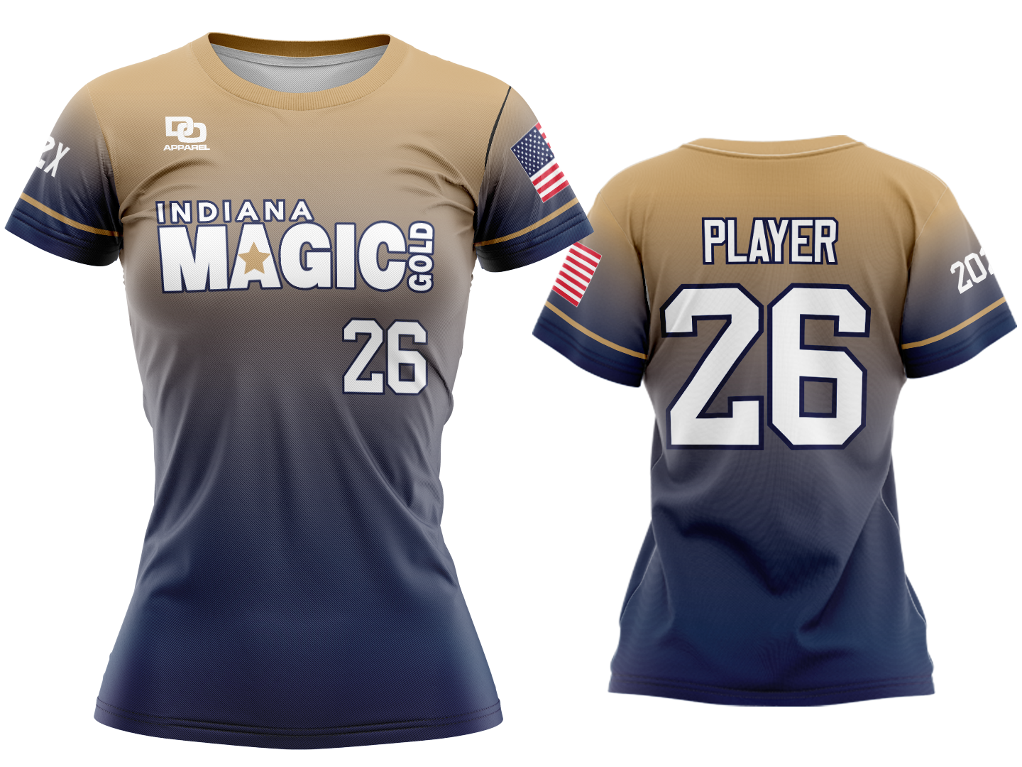 Custom Womens Crew Jersey - Navy Fade