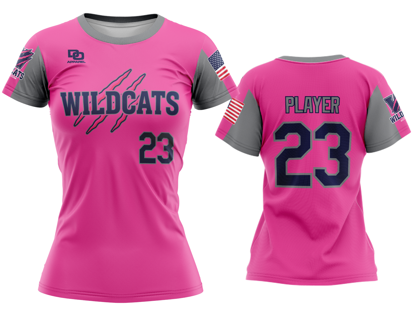 Custom Womens Crew Jersey - Pink