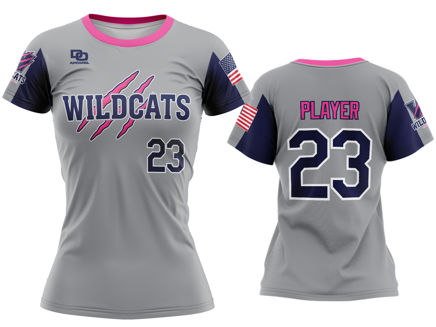 Custom Womens Crew Jersey - Grey