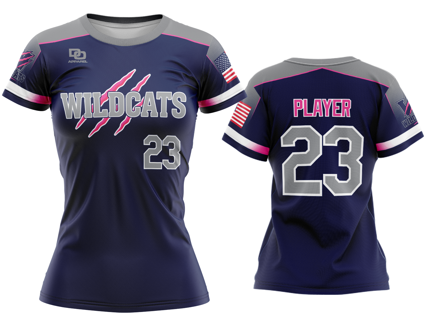 Custom Womens Crew Jersey - Navy/Graphite