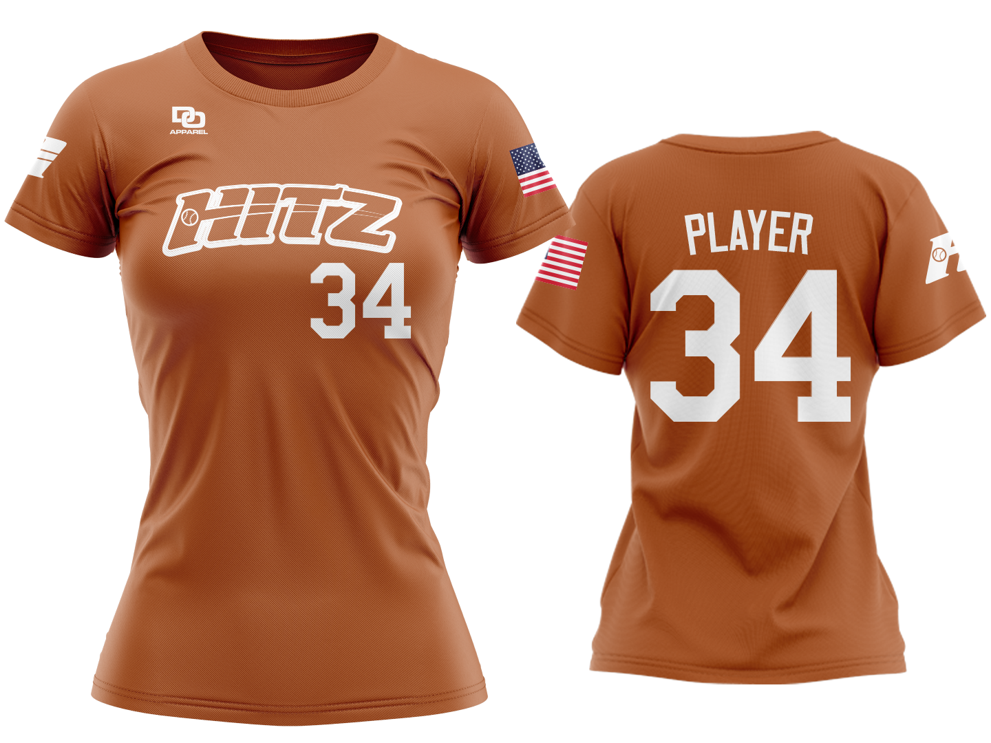 Custom Womens Crew Jersey - Texas Orange