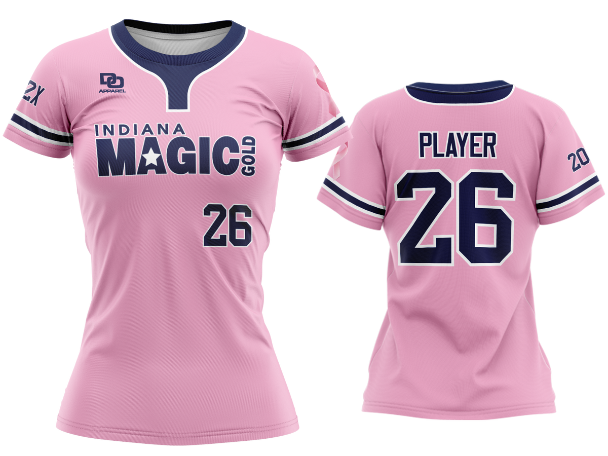 Custom Womens Crew Jersey - 2026 Pink/Navy